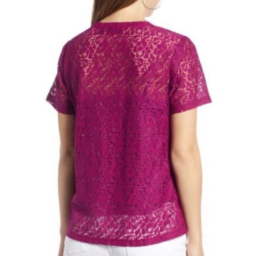 Halogen Short Sleeve Lace Tee - Picture 3 of 7